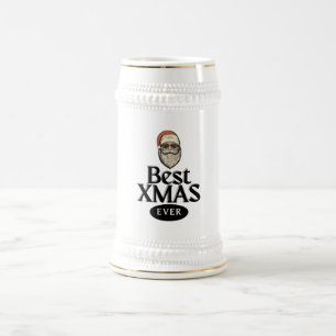 Chope À Bière Meilleur Vacances Jour de Noël Stein Biker Père No