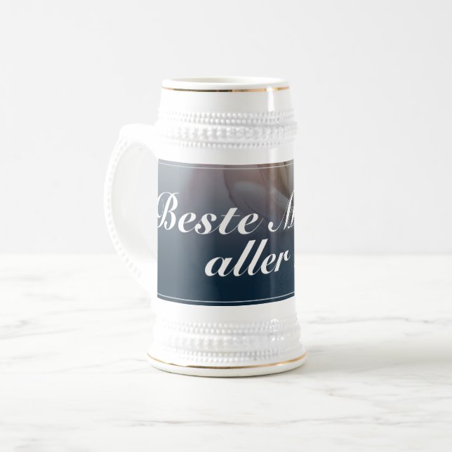 Chope À Bière Meilleure mère de tous les temps avec une grande r (Devant gauche)