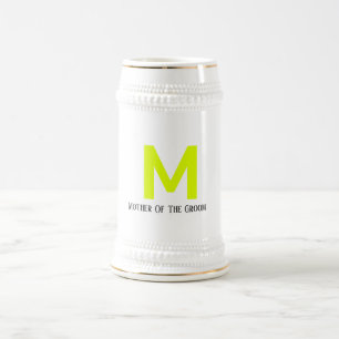 Chope À Bière Mère Du Mariage Groom Fluorescent Jaune