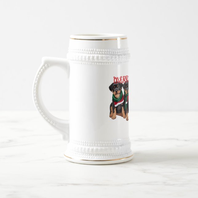 Chope À Bière Merry Chrismutts Noël Festive Puppies de Noël (Gauche)