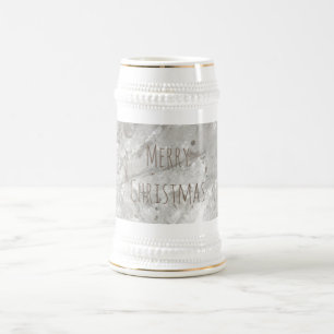 Chope À Bière Merry Christmas Shiny Crystal White Stein