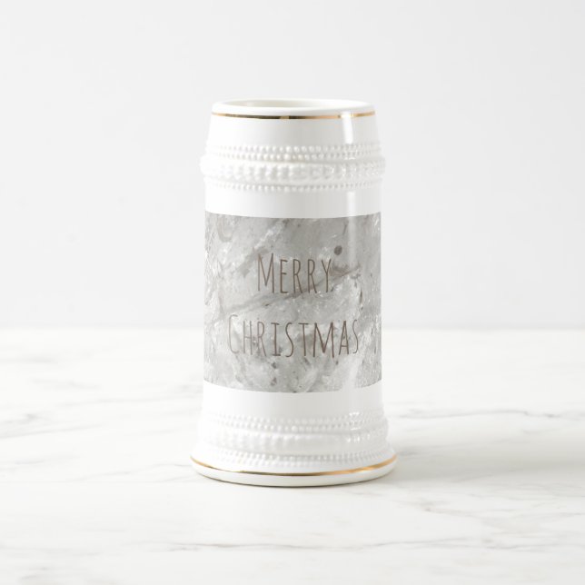 Chope À Bière Merry Christmas Shiny Crystal White Stein (Centre)