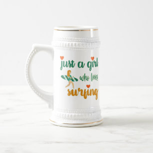 Chope À Bière Mignonne citation estivale Juste une fille qui aim