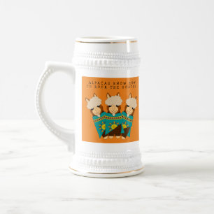 Chope À Bière Mignons alpagas avec barbichette et serape sarcell
