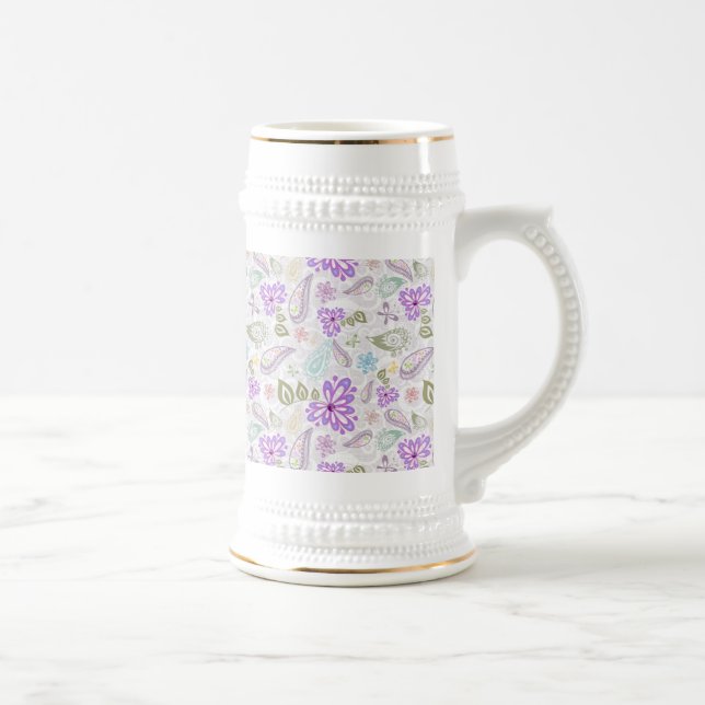 Chope À Bière Mignons motifs cachemire pastel (Droite)
