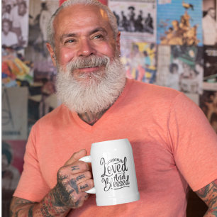 Chope À Bière Minimalisme noir blanc aimé et béni