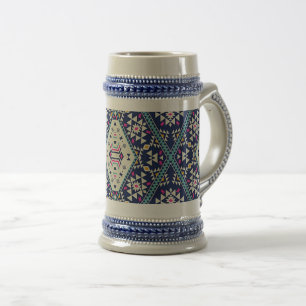 Chope À Bière “Modèle indigène bleu marine” 