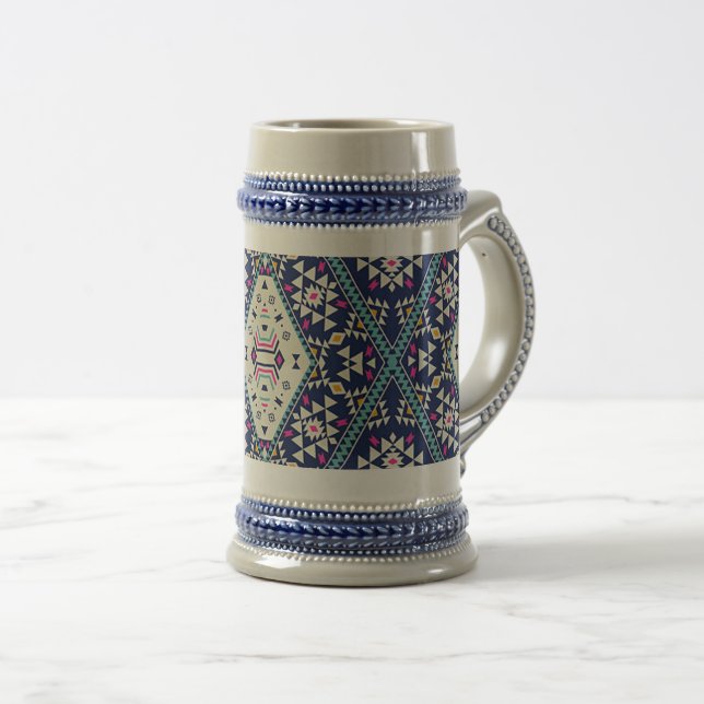 Chope À Bière “Modèle indigène bleu marine”  (Devant droit)