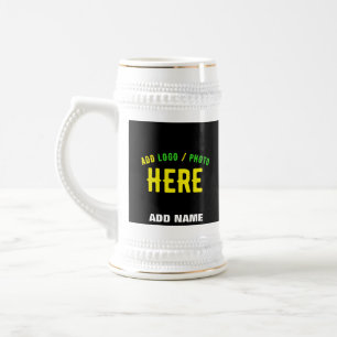 CHOPE À BIÈRE MODERNE ET MODERNE PERSONNALISABLE NOIR VÉRIFIÉ
