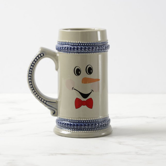 Chope À Bière Moderne Mignon Bonhomme de Neige Sourire Personnal (Gauche)