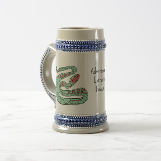 Chope À Bière Monde Serpent : Extrême, Puissance, Aventures. (Devant gauche)