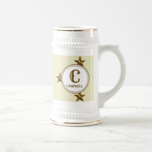 Chope À Bière Monogramme étoilé initial Nom de famille occidenta (Droite)