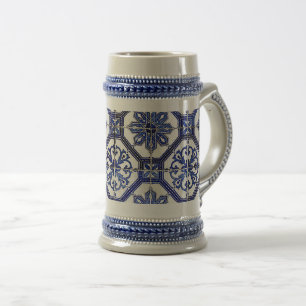 Chope À Bière « Mosaïque bleu marine » 
