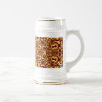 Motif Abstrait Rouge Or Bohème Marocain