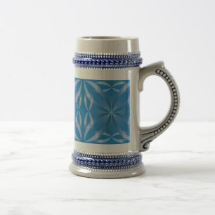 Chope À Bière motif bleu topaz