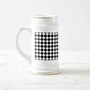 Chope À Bière Motif de diamants noir et blanc par Shirley Taylor