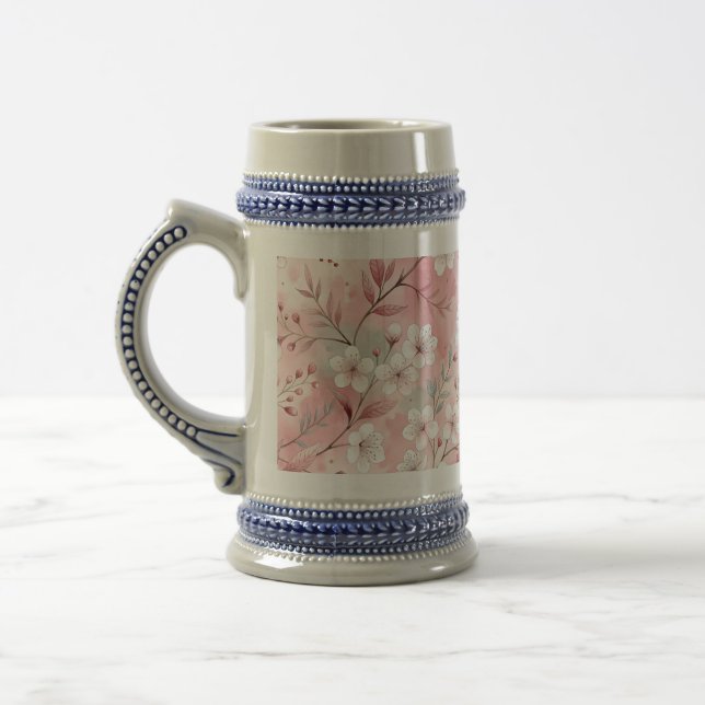 Chope À Bière Motif de fleurs Sakura rose (Gauche)