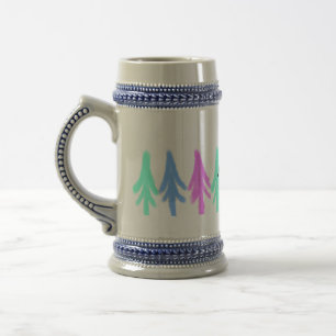 Chope À Bière Motif de Noël à l'aquarelle simple avec monogramme