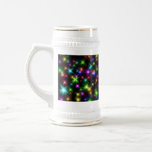 Chope À Bière Motif de rayons d'étoile de Noël multicolore