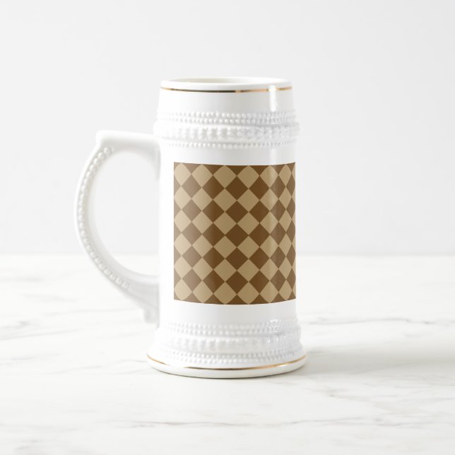 Chope À Bière Motif diamant combiné Brown par STaylor (Gauche)