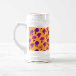 Chope À Bière Motif floral vibrant