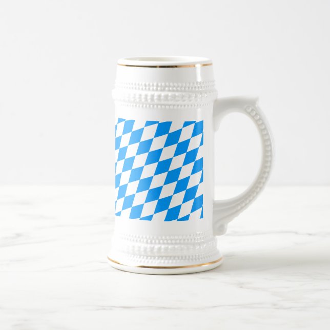 Chope À Bière Motif moderne de Bavière bleu blanc frais (Droite)