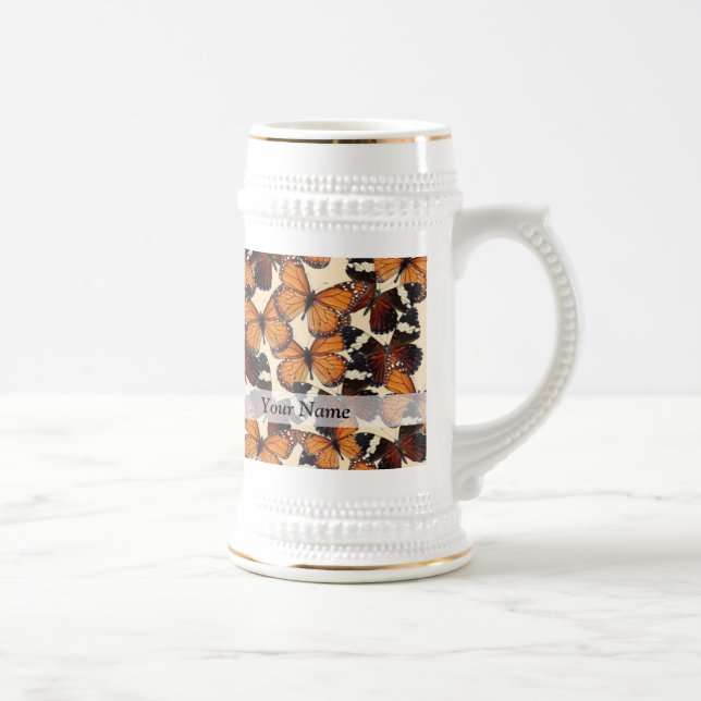 Chope À Bière motif papillon Brown (Droite)