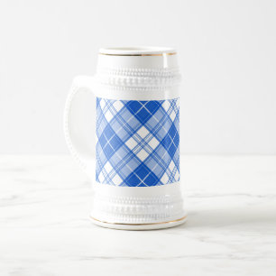 Chope À Bière Motif Tartan Brun Blanc yxm0uat9