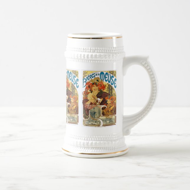 Chope À Bière Mucha - Bières de la Meuse (Droite)