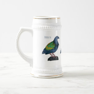 Chope À Bière Nicobar pigeon bird cartoon illustration