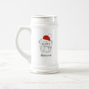 Chope À Bière Noël Bouledogue Anglais
