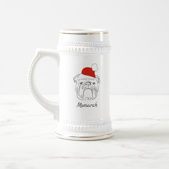 Chope À Bière Noël Bouledogue Anglais (Gauche)