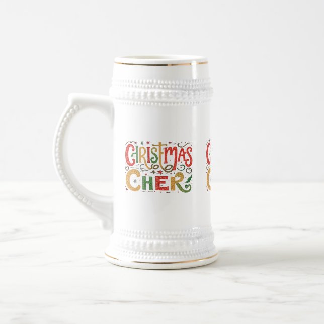 Chope À Bière Noël Cheer Stein - 22 oz de plaisir festif (Gauche)