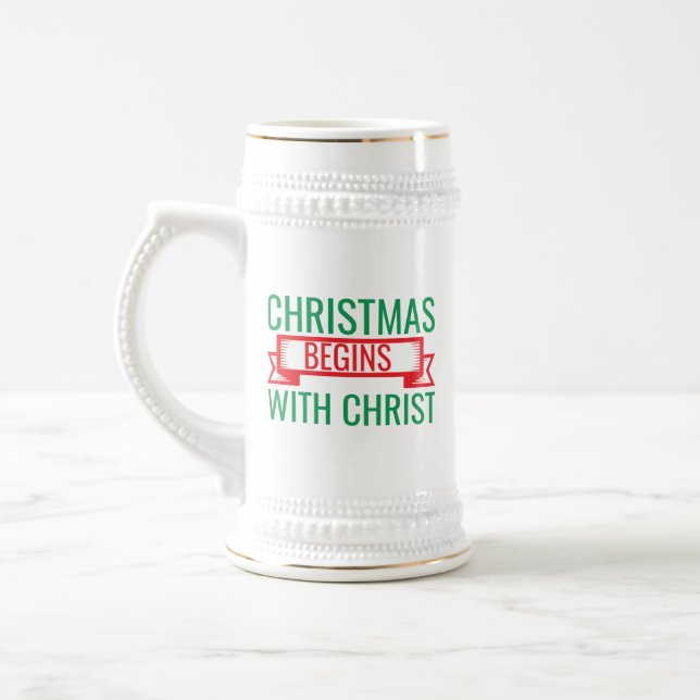 Chope À Bière noël commence avec christ-15523 (Gauche)