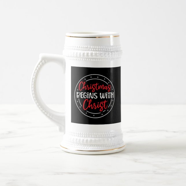 Chope À Bière Noël commence avec le Christ-65772 (Gauche)
