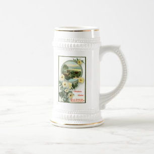 Chope À Bière Noël Voeux et scène de bétail