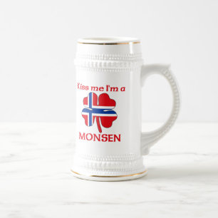 Chope À Bière Norvégiens personnalisés m'embrassent que je sui