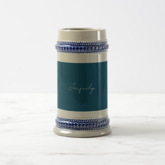 Chope À Bière Ocean Blue Plain élégant moderne minimaliste Nom