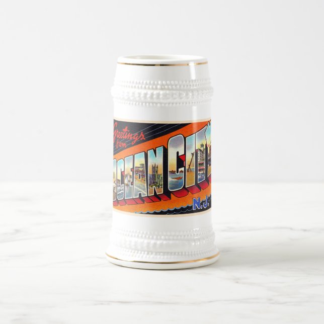 Chope À Bière Ocean City New Jersey NJ Large Letter Postcard (Centre)