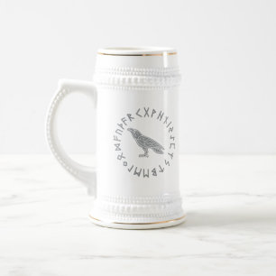 Chope À Bière Odin Corbeau Corneille Mythologie Viking runes run