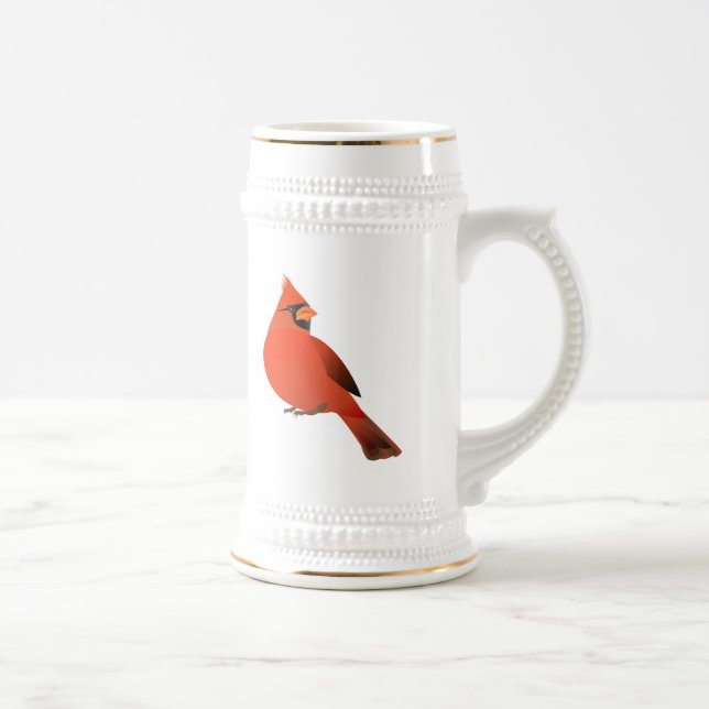 Chope À Bière Oiseau masculin cardinal rouge (Droite)