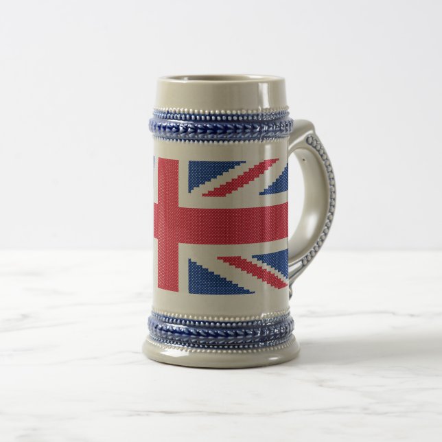 Chope À Bière Original cross-stitch design Union Jack (Devant droit)