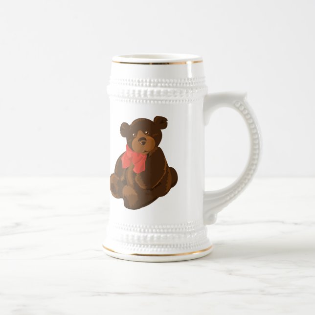 Chope À Bière Ours de caricature mignon (Droite)
