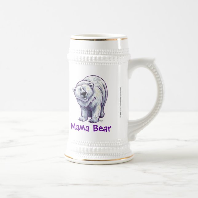 Chope À Bière Ours polaire mignon pour maman (Droite)