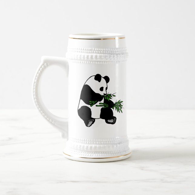 Chope À Bière Panda géant mange du bambou (Gauche)