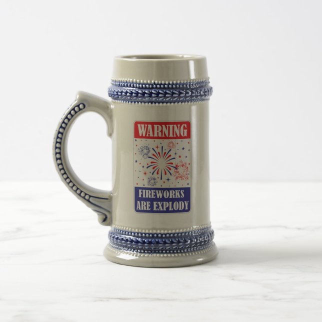 Chope À Bière Panneau d'avertissement de feux d'artifice (Gauche)
