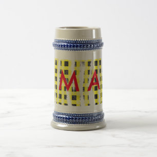 Chope À Bière Panneau de contrôle Jaune Noir ajouter nom nom mon