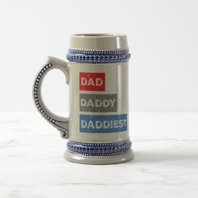 Chope À Bière Papa Daddy Daddiest Fête des pères Design (Gauche)