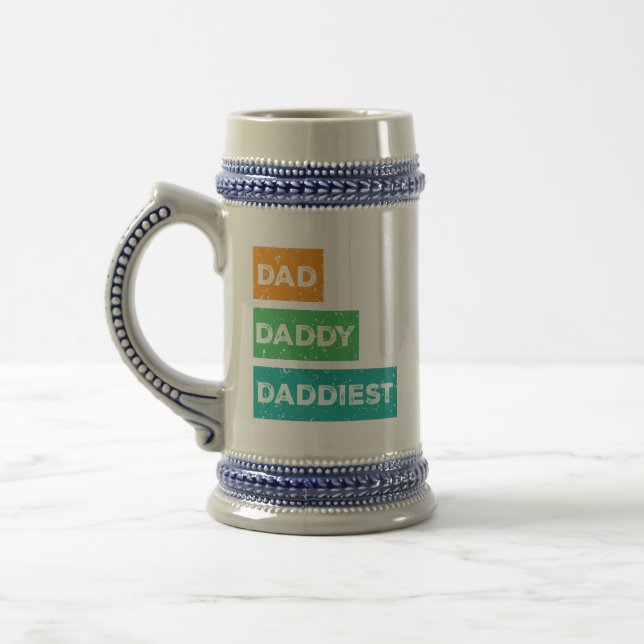 Chope À Bière Papa Daddy Daddiest Fête des pères Design (Gauche)