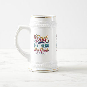 Chope À Bière Papa : Mon héros, mon guide - Stein 22 oz